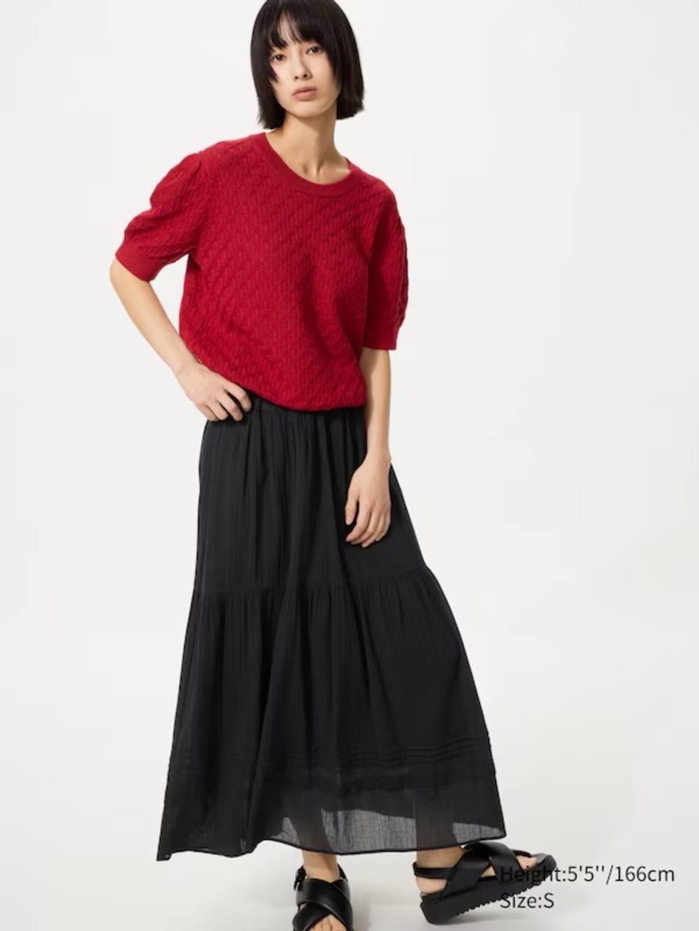 Uniqlo Black Tiered Maxi Skirt